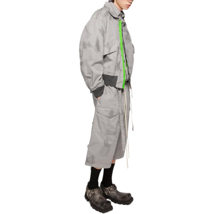 Shop Jaket Casual Zip-Up Longgar Acne Studios FW24 Abu-Abu. B90781-DLH