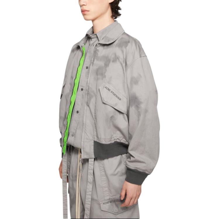 Details for Jaket Casual Zip-Up Longgar Acne Studios FW24 Abu-Abu. B90781-DLH