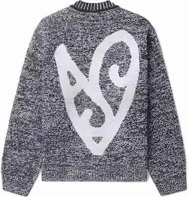 Acne Studios FW24 Heart Jacquard Crewneck Sweater - Black/Blue. B60344-DQS Buy Acne Studios FW24 Heart Jacquard Crewneck Sweater - Black/Blue. B60344-DQS