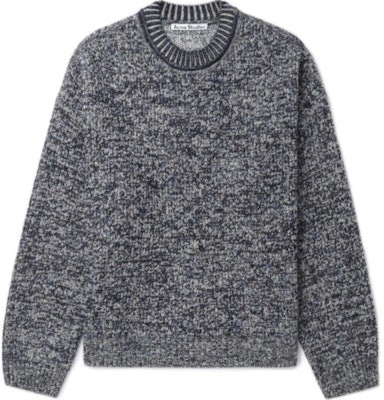 Acne Studios FW24 Heart Jacquard Crewneck Sweater - Black/Blue. B60344-DQS Lookbook Acne Studios FW24 Heart Jacquard Crewneck Sweater - Black/Blue. B60344-DQS