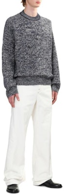 Acne Studios FW24 Heart Jacquard Crewneck Sweater - Black/Blue. B60344-DQS Shop Acne Studios FW24 Heart Jacquard Crewneck Sweater - Black/Blue. B60344-DQS