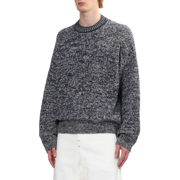 Purchase Acne Studios FW24 心形提花圓領毛衣 - 黑/藍 B60344-DQS