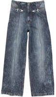 Acne Studios FW24 Mid-Rise Loose Fit Logo Patch Gray Denim Jeans. BK0619-AA7 Acne Studios FW24 Mid-Rise Loose Fit Logo Patch Gray Denim Jeans. BK0619-AA7