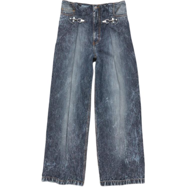 Order Acne Studios FW24 Jeans Denim Abu-Abu Loose Fit Logo Patch Mid-Rise. BK0619-AA7