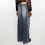 Shop Acne Studios FW24 Jeans Denim Abu-Abu Loose Fit Logo Patch Mid-Rise. BK0619-AA7