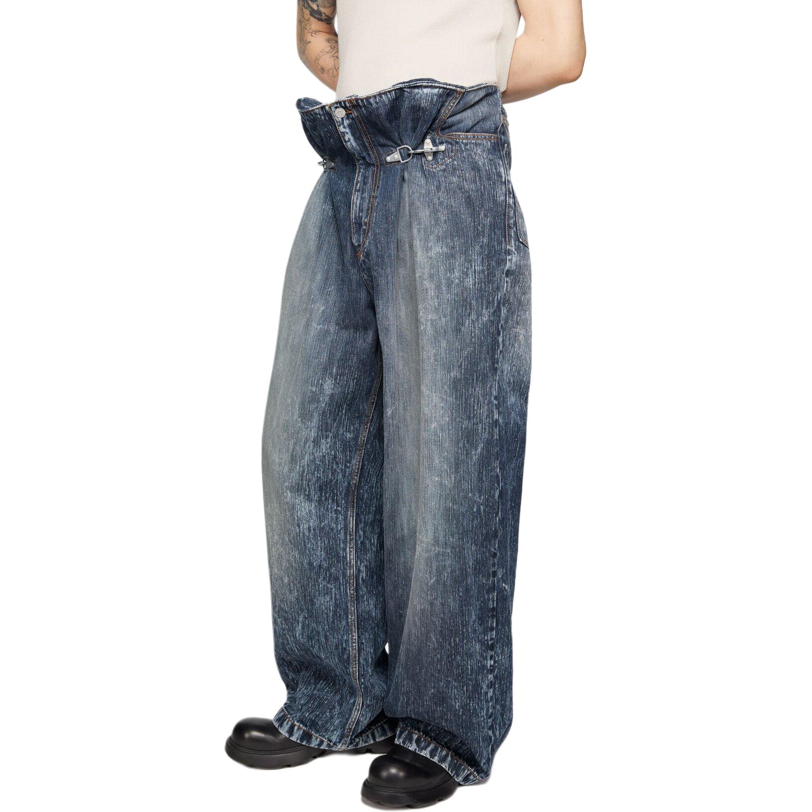 Sizing Acne Studios FW24 Jeans Denim Abu-Abu Loose Fit Logo Patch Mid-Rise. BK0619-AA7