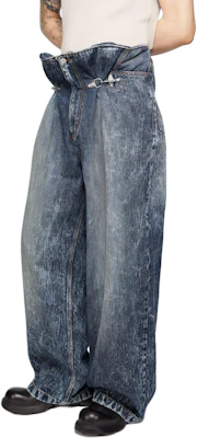 Acne Studios FW24 Jeans Denim Abu-Abu Loose Fit Logo Patch Mid-Rise. BK0619-AA7 Sizing Acne Studios FW24 Jeans Denim Abu-Abu Loose Fit Logo Patch Mid-Rise. BK0619-AA7