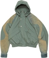 Acne Studios FW24 Olive Green Raglan Zip Hoodie Jacket. B90782-AB7 Acne Studios FW24 Olive Green Raglan Zip Hoodie Jacket. B90782-AB7