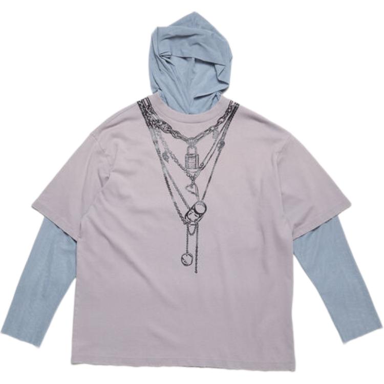 Acne Studios FW24  Oversized Hoodie Long-Sleeve Tee Warm Gray. BL0399-BG2