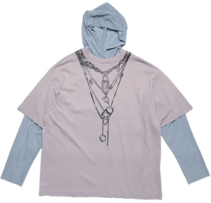 Acne Studios FW24 Oversized Hoodie Long-Sleeve Tee Warm Gray. BL0399-BG2 Order Acne Studios FW24 Oversized Hoodie Long-Sleeve Tee Warm Gray. BL0399-BG2