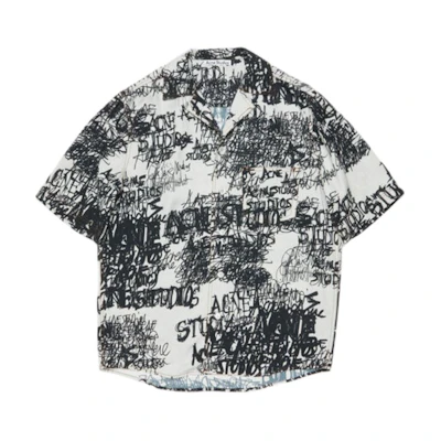 Acne Studios FW24 Relaxed Short Sleeve Pocket Shirt Light Grey/Black. BB0600-DN5