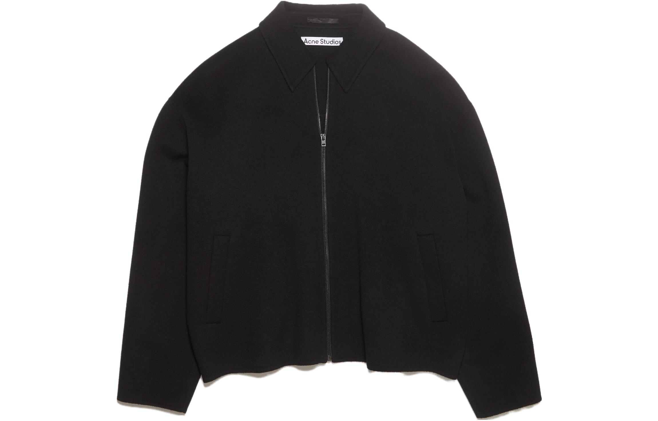 Order Chaqueta de Lana Acne Studios FW24 Cremallera Negra Diseño Clásico Manga Larga. B90699-900