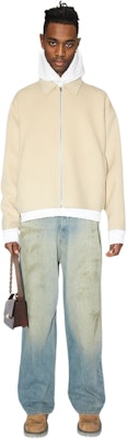 Acne Studios FW24 Chaqueta de Lana con Cremallera Beige Avena B90699-AE6 Lookbook Acne Studios FW24 Chaqueta de Lana con Cremallera Beige Avena B90699-AE6