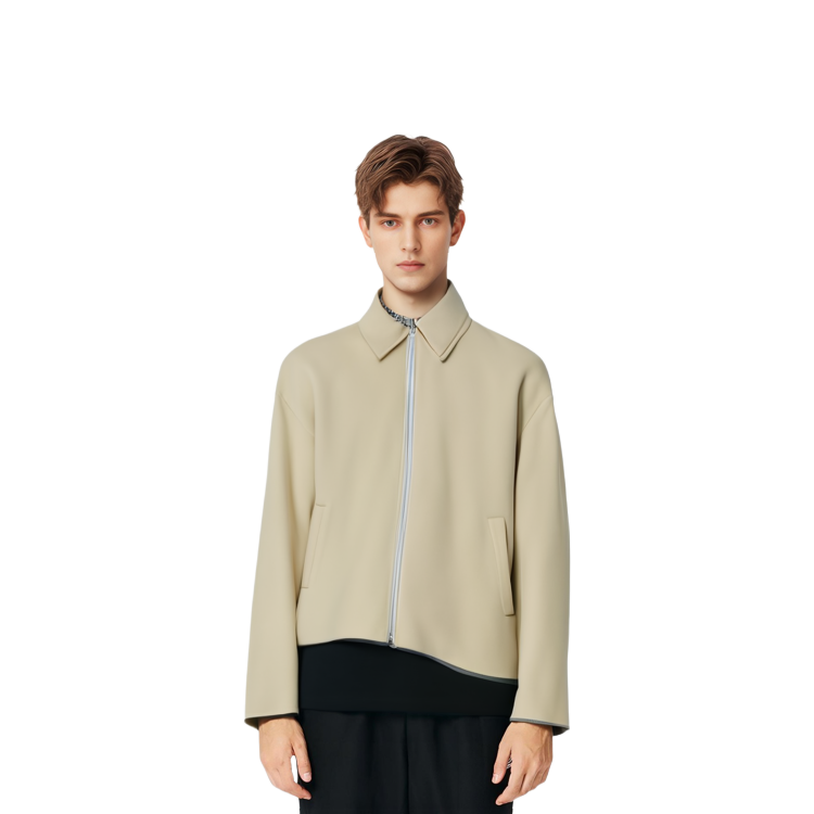 Details for Acne Studios FW24 Chaqueta de Lana con Cremallera Beige Avena B90699-AE6