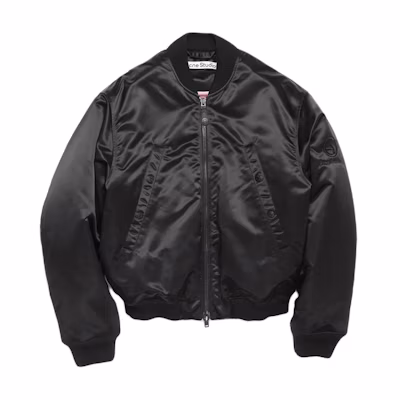 Acne Studios FW24 Black Embroidered Bomber Jacket Quilted Barn Style B90819-900