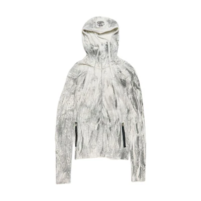 Acne Studios FW24 Black Logo Patch Full-Zip Hooded Jacket Casual Outerwear. BI0203-BM0