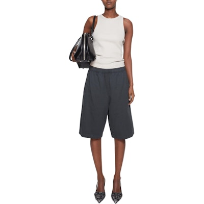 Acne Studios FW24 Black Logo Print Mid-Waist Elastic Shorts Unisex. CE0057-900 Lookbook Acne Studios FW24 Black Logo Print Mid-Waist Elastic Shorts Unisex. CE0057-900