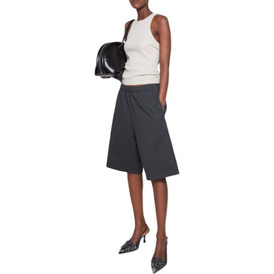 Acne Studios FW24 Black Logo Print Mid-Waist Elastic Shorts Unisex. CE0057-900 Shop Acne Studios FW24 Black Logo Print Mid-Waist Elastic Shorts Unisex. CE0057-900