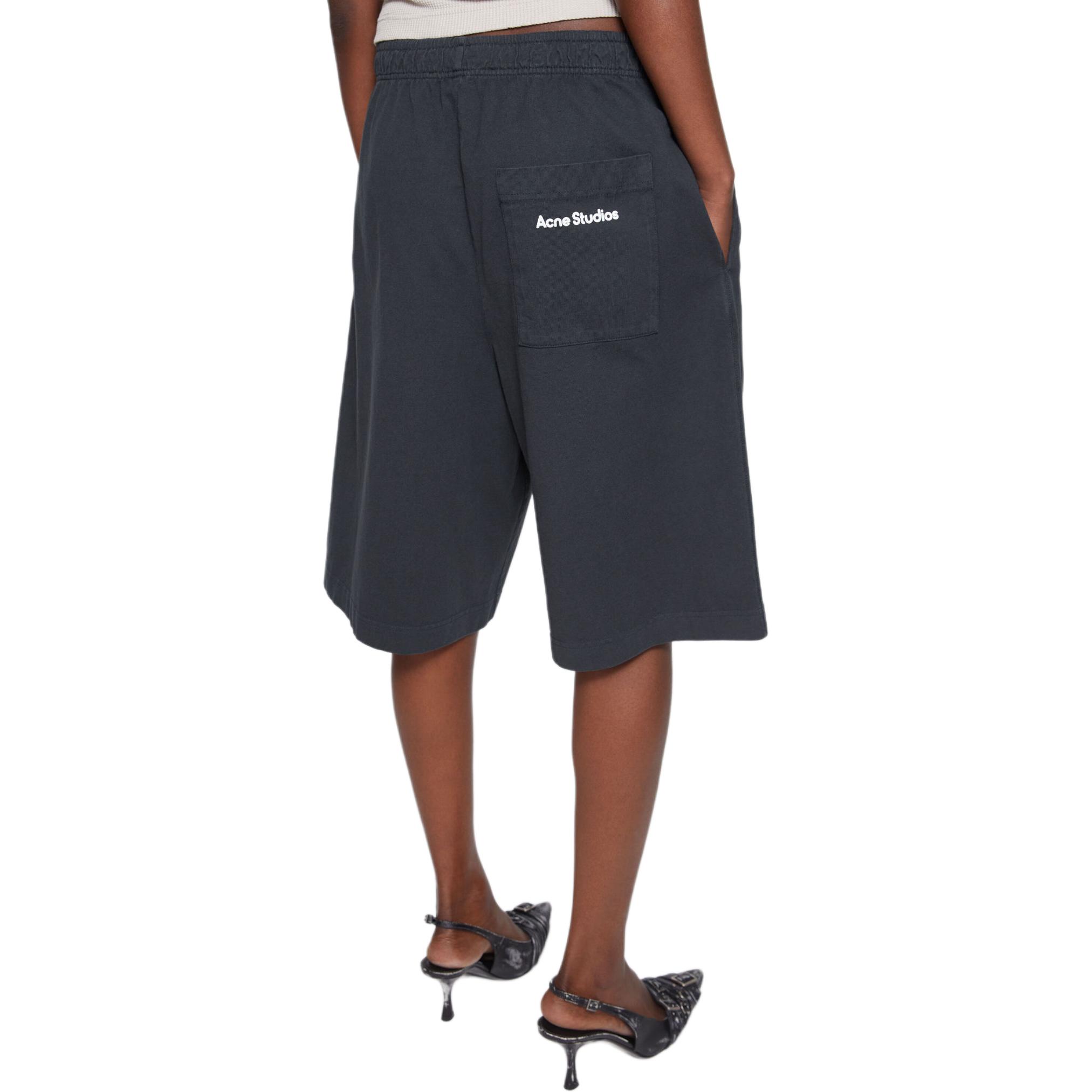 Details for Acne Studios FW24 黑色標誌印花中腰彈性短褲 男女通用 CE0057-900