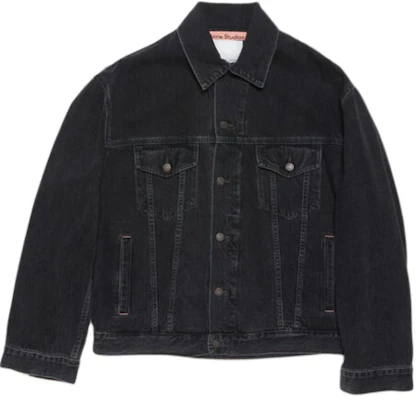 Acne Studios 秋冬24款黑色宽松牛仔夹克带钮扣口袋 男女同款 C90179-900 Buy Acne Studios 秋冬24款黑色宽松牛仔夹克带钮扣口袋 男女同款 C90179-900