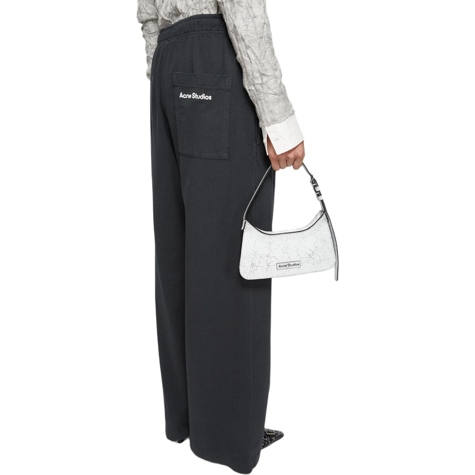 Details for Acne Studios FW24 黑色寬鬆款字母印花休閒長褲（男女適用）。 CK0114-900