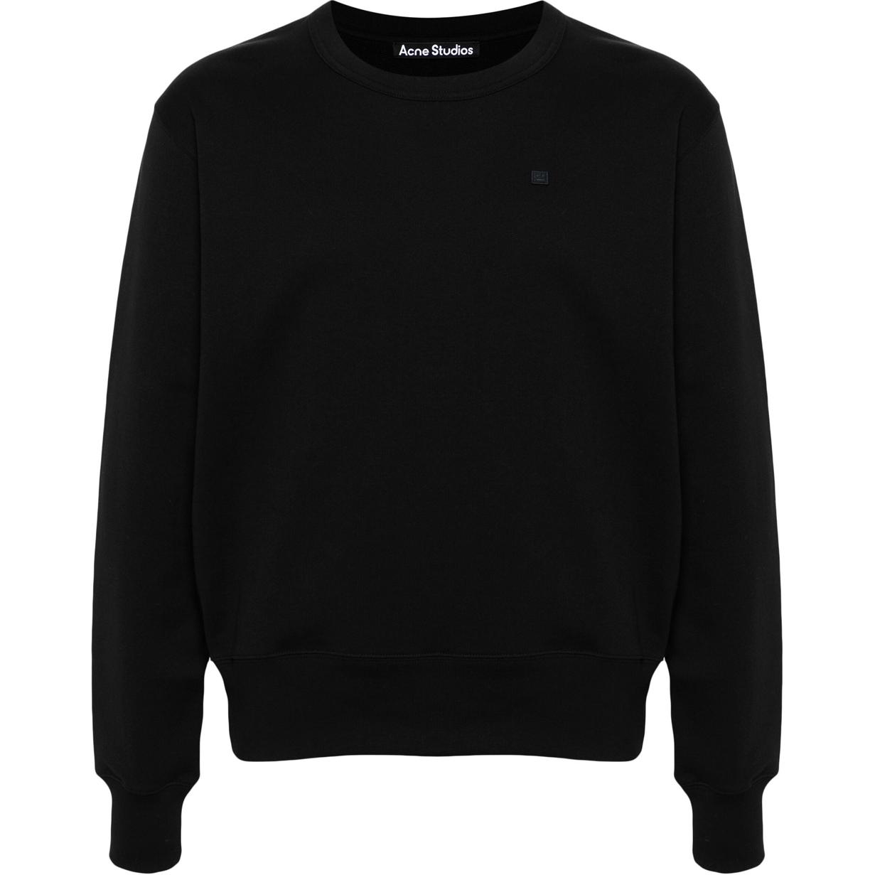 Acne Studios FW24 Black Unisex Crewneck Pullover Sweatshirt with Logo Print POIZON240715406
