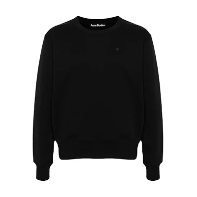 Acne Studios FW24 Black Unisex Crewneck Pullover Sweatshirt with Logo Print POIZON240715406