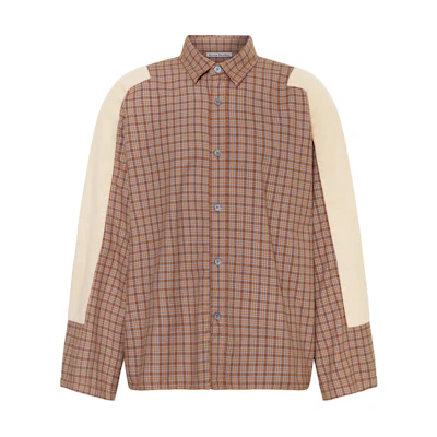 Acne Studios FW24 Brown Flannel Check Button-Up Shirt Jacket Unisex BB0594-DP5