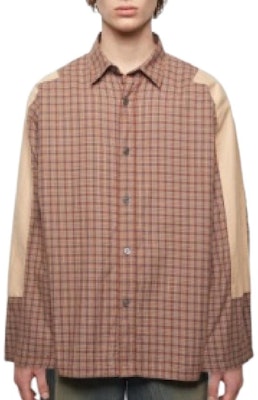 Acne Studios FW24 Jaket Kemeja Unisex Motif Kotak Coklat Flanel. BB0594-DP5 Lookbook Acne Studios FW24 Jaket Kemeja Unisex Motif Kotak Coklat Flanel. BB0594-DP5