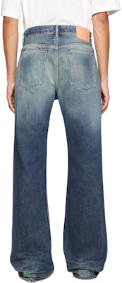 Acne Studios FW24 清新版中腰宽腿蓝色牛仔棉质牛仔裤. B00382-863 Shop Acne Studios FW24 清新版中腰宽腿蓝色牛仔棉质牛仔裤. B00382-863