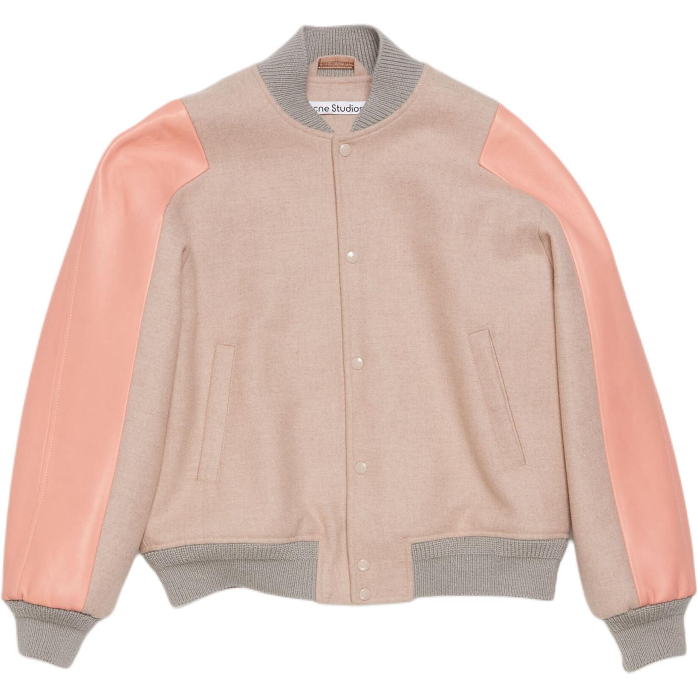 Acne Studios FW24 Colorblock Ribbed Casual Jacket Light Pink B90771-BKY