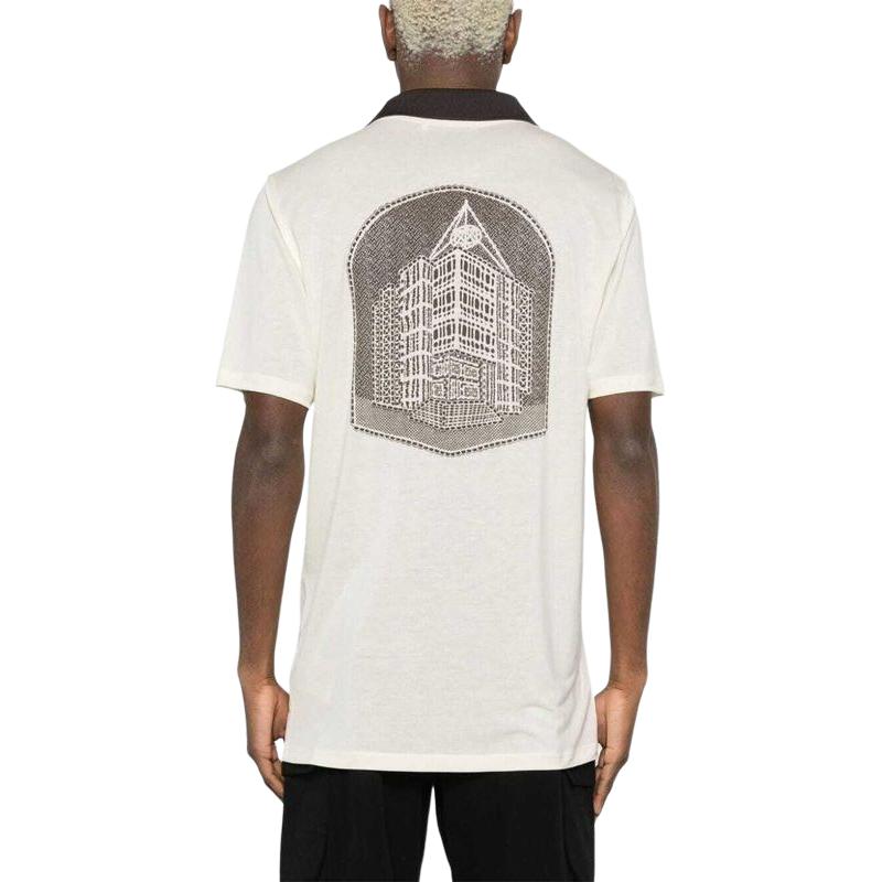 Lookbook 아크네 스튜디오 FW24 디지털 프린트 오버사이즈 티셔츠 남성용 화이트 BL0382IVORYWHITE