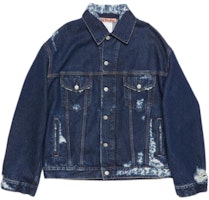 Acne Studios FW24 Distressed Oversized Denim Jacket Unisex Blue. C90180-AUZ Acne Studios FW24 Distressed Oversized Denim Jacket Unisex Blue. C90180-AUZ