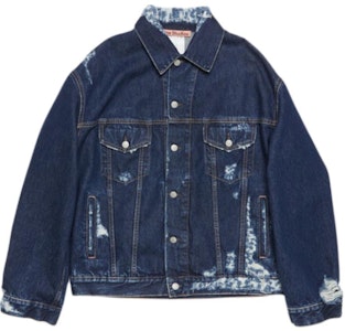 아크네 스튜디오 FW24 디스트레스트 오버사이즈 데님 재킷 유니섹스 블루. C90180-AUZ Order 아크네 스튜디오 FW24 디스트레스트 오버사이즈 데님 재킷 유니섹스 블루. C90180-AUZ