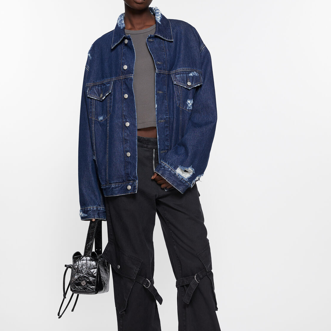 Purchase Chaqueta Denim Oversize Distressed Unisex Azul FW24 Acne Studios. C90180-AUZ