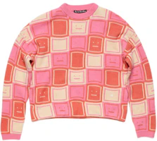 Order 아크네 스튜디오 FW24 페이스 크루넥 스웨터 러스트 오렌지/탱고 핑크 유니섹스. C60090-DON