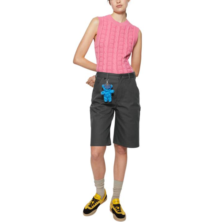 Purchase アクネ ストゥディオズ FW24 フェイスロゴ ミッドライズ ルーズフィット ショーツ ユニセックス ダークグレー CE0060-AA3