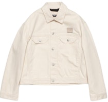 Acne Studios FW24 Face Logo Patch Bomber Jacket Oatmeal Unisex Vintage Style C90187-Oatmeal Acne Studios FW24 Face Logo Patch Bomber Jacket Oatmeal Unisex Vintage Style C90187-Oatmeal