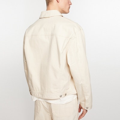 Acne Studios FW24 Face Logo Patch Bomber Jacket Oatmeal Unisex Vintage Style C90187-Oatmeal Shop Acne Studios FW24 Face Logo Patch Bomber Jacket Oatmeal Unisex Vintage Style C90187-Oatmeal
