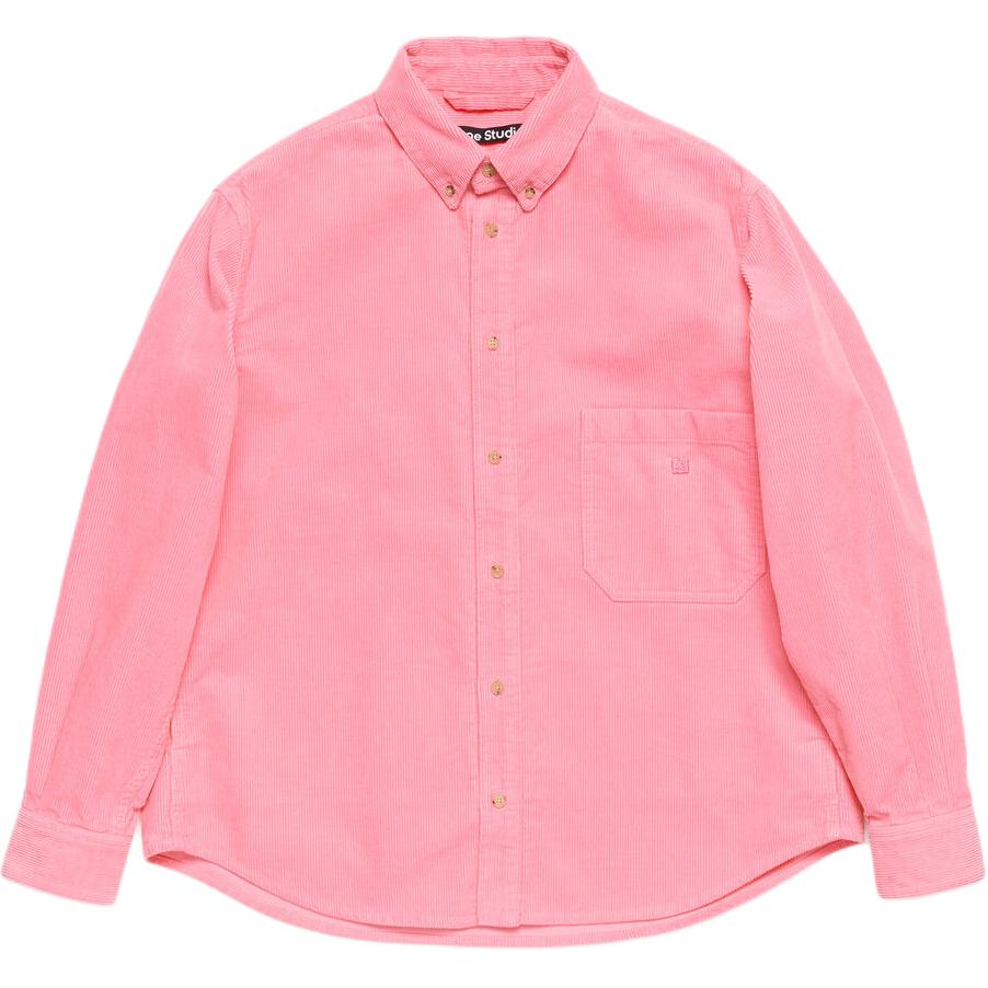 Acne Studios FW24 Face Oversized Dropped Shoulder Button Shirt Pink Unisex. C90164-CKQ