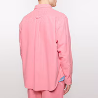 Shop Acne Studios FW24 粉色男女款臉徽落肩大尺碼襯衫。 C90164-CKQ