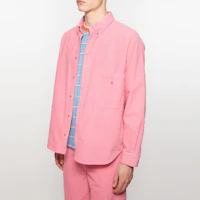 Purchase Acne Studios FW24 粉色男女款臉徽落肩大尺碼襯衫。 C90164-CKQ