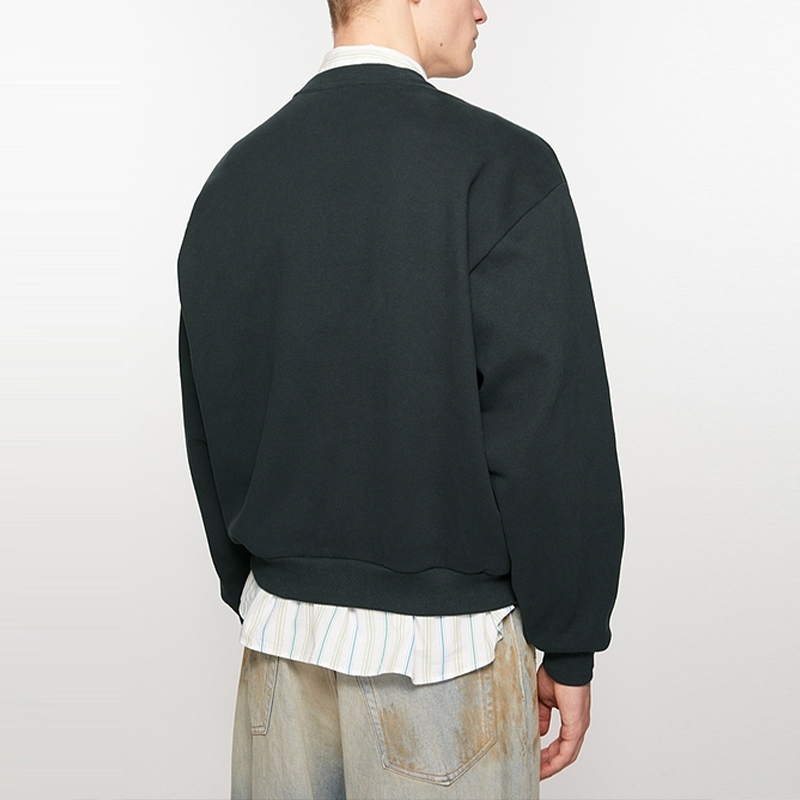 Shop Acne Studios FW24 Sudadera Unisex Cuello Redondo Manga Larga Gris Oscuro. CI0172-AA3