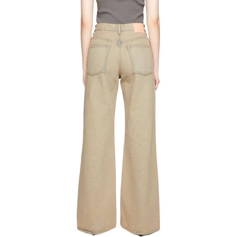 Shop Acne Studios FW24 高腰宽腿牛仔裤 中性 浅沙色. A00502-14L