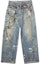 Order Acne Studios FW24 Illusion Inkjet 3D Print Low Rise Baggy Jeans Blue . B00374-863