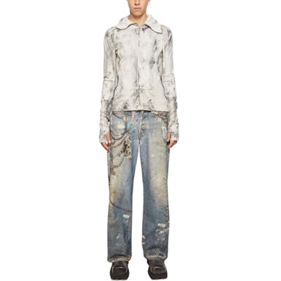 Acne Studios FW24 Illusion Inkjet 3D Print Low Rise Baggy Jeans Blue . B00374-863 Lookbook Acne Studios FW24 Illusion Inkjet 3D Print Low Rise Baggy Jeans Blue . B00374-863