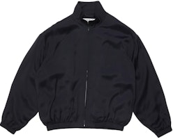 Acne Studios FW24 Loose Fit Zip High Neck Logo Embossed Jacket Navy Blue Mens B90785-BG3 Acne Studios FW24 Loose Fit Zip High Neck Logo Embossed Jacket Navy Blue Mens B90785-BG3