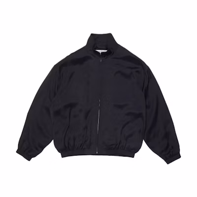 Acne Studios FW24 Loose Fit Zip High Neck Logo Embossed Jacket Navy Blue Mens B90785-BG3