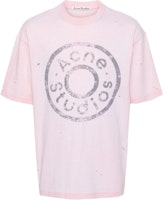 Acne Studios FW24 Multicolor Logo Print Oversized T-Shirt Unisex Light Pink CL0294-PINK Acne Studios FW24 Multicolor Logo Print Oversized T-Shirt Unisex Light Pink CL0294-PINK