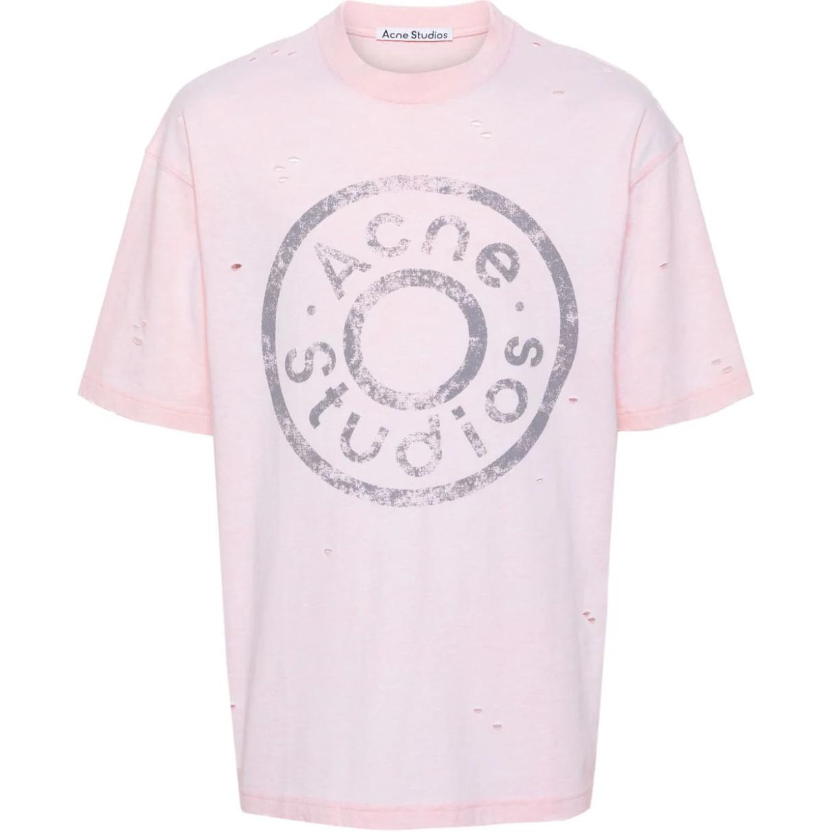 Order Camiseta Oversize Unisex Acne Studios FW24 Multicolor Logo Rosa Claro CL0294-PINK